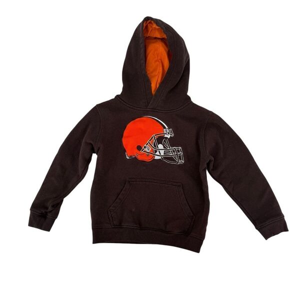Cleveland Browns Youth Hoodie Boys Size L 7 NFL Team Apparel Embroidered Kid Top - Picture 1 of 6